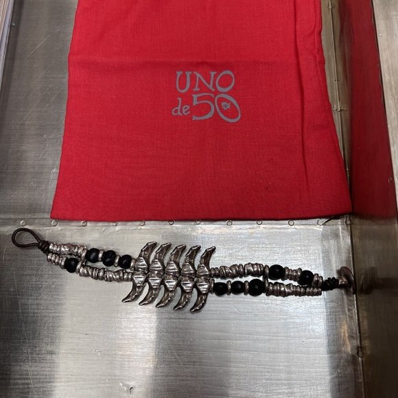 Uno De 50 Bracelet Silver Tone Black Fashion Jewelry With Bag‎ Southwest - Picture 7 of 11